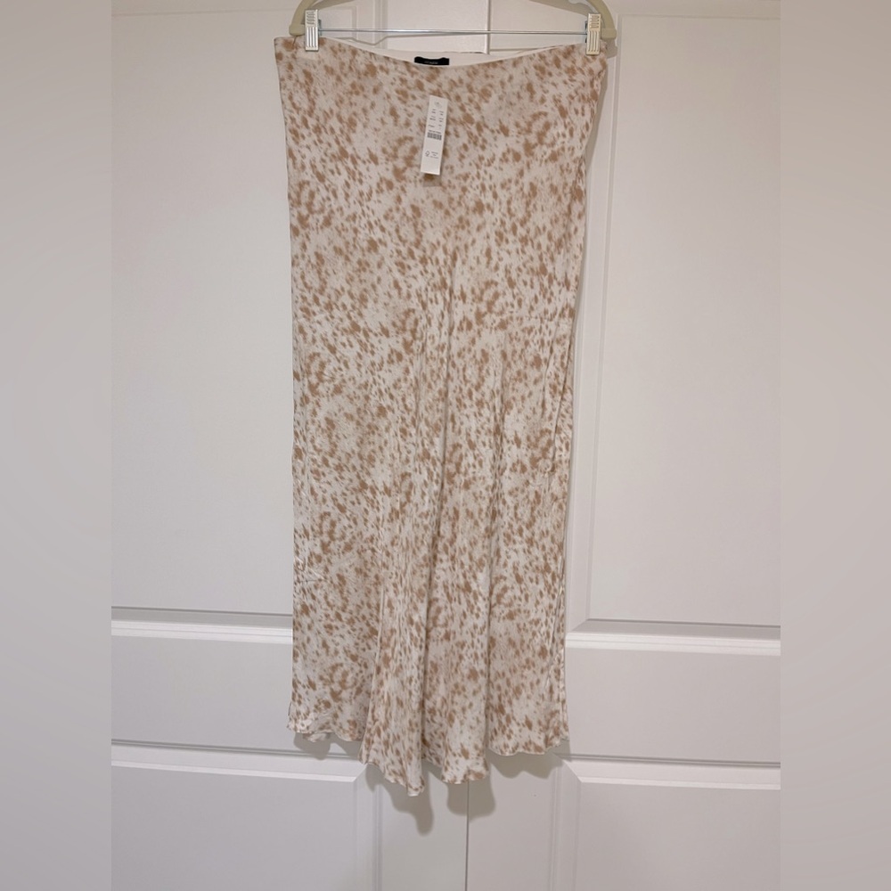 J.Crew NWT drapery cupro-blend flared slip skirt with side slits BK725 sz L - Picture 1 of 8
